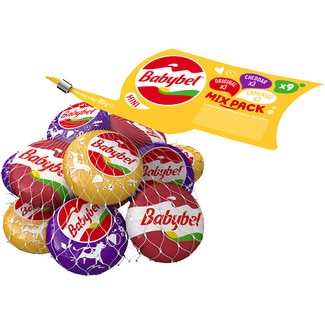 MINI BABYBEL Cheese snack mix 9 portions bag 180 g 3 original, 3 cheddar and 3 emmental