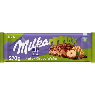 MILKA MMMAX Milchschokolade, Waffel und Haselnüsse Tafel 270 g