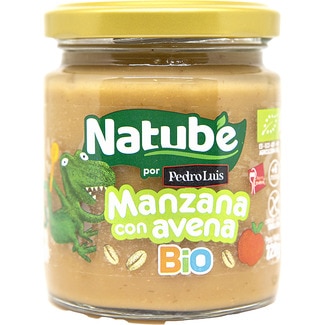 NATUBE BIO jar of organic apple with oats jar ages 6+ months container 220 g