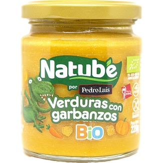 NATUBE BIO jar of organic vegetables with chickpea ages 6+ months little jar 220 g