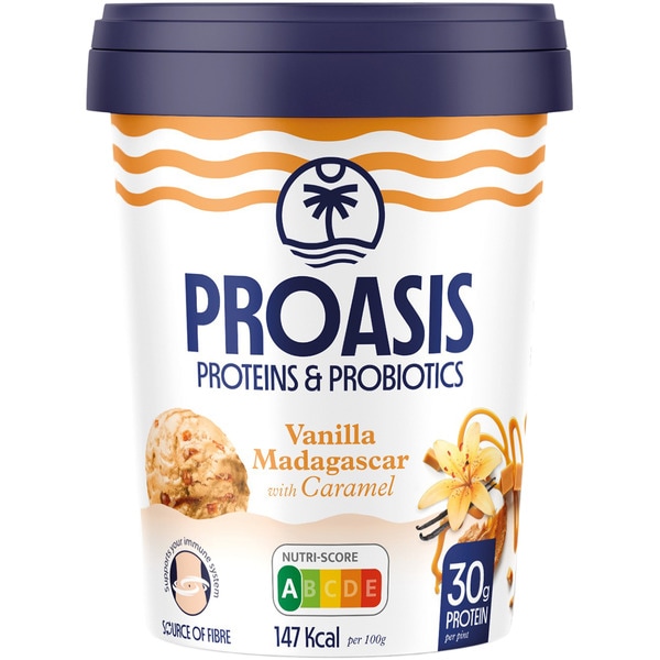 vanilla protein ice cream with probiotics Madagascar vanilla with caramel tub 500 ml