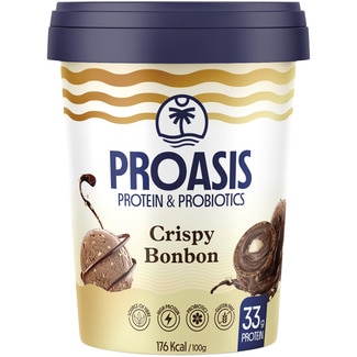 PROASIS helado proteico y con probióticos de bombón crujiente belga sin gluten Becher 500 ml