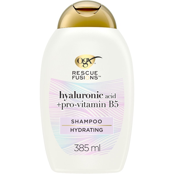 Rescue Fusions moisturising shampoo with hyaluronic acid and pro-vitamin B5 flask 385 ml