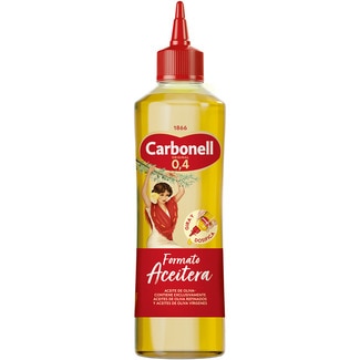CARBONELL aceite de oliva suave 0,4º botella 460 ml formato aceitera tapón dosificador