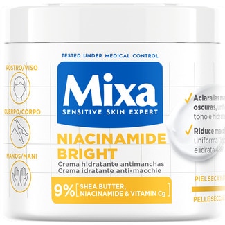 MIXA Feuchtigkeitscreme gegen Flecken Niacinamide Bright für trockene und matte Haut Schale 400 ml