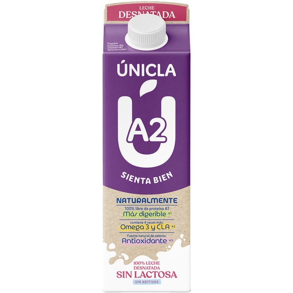 A2 lactose-free skimmed milk carton 1 l