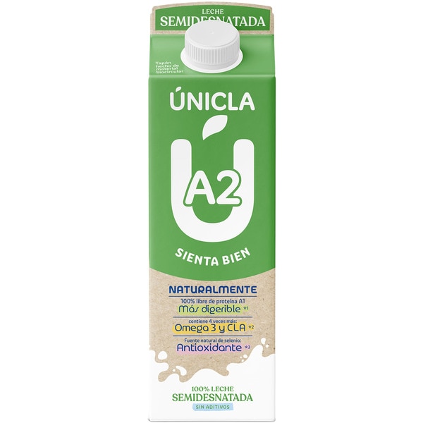 precios Unicla A2 Leche Semidesnatada Brik 1 L en Hipercor