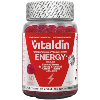 VITALDIN Energía e impulso mental con extracto de ginseng & guaraná bote 30 caramelos de goma