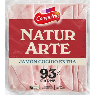 CAMPOFRIO NaturArte jamón cocido extra en lonchas 93% carne sin azúcares añadidos envase 90 g