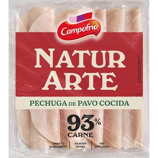 CAMPOFRIO NaturArte pechuga de pavo cocida en lonchas 93% carne bajo en grasa sin azúcares envase 90 g