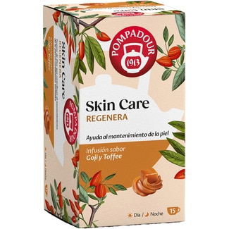 POMPADOUR Infusión Regenera sabor goji y toffe Skin Care estuche 15 bolsitas