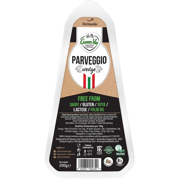 Parveggio vegan block made with coconut oil, gluten-free and lactose-free wedge 200 g