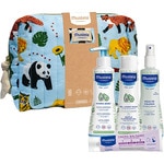 Baby-Kulturbeutel Dschungel enthält Körpermilch 300 ml, sanftes Duschgel 200 ml, Eau de Cologne 200 ml und Balsamcreme 50 ml