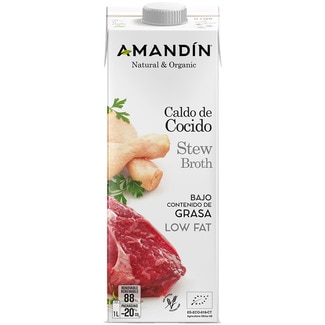 AMANDIN caldo de cocido ecológico y sin gluten envase 1 l