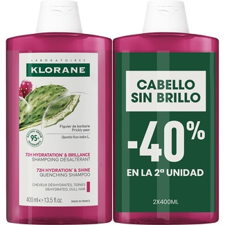 KLORANE champú al higo para el cabello sin brillo hidrata devolviendo su brillo pack 2 frasco 400 ml -40% en la segunda unidad