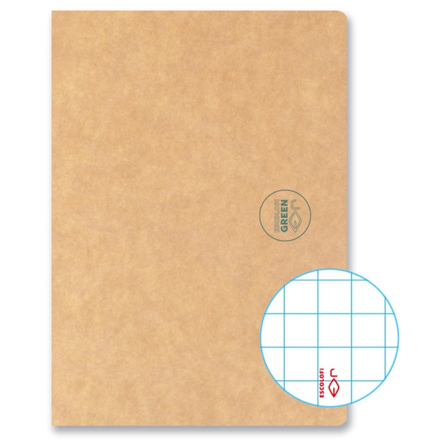 Libreta grapada reciclado ecológico 50 hojas 80 gr Din A5 Dots Escolafi Kraft.