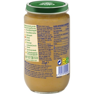 Tarrito de crema de bechamel con lenguado sin gluten desde 6 meses envase 235 g - Hero Solo