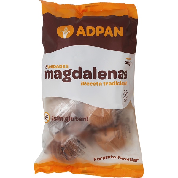vegan and gluten-free magdalena cakes 12-pack container 350 g