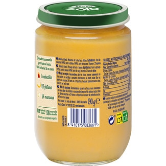 Tarrito de melocotón de la huerta y plátano desde 4 meses tarro 190 g - Hero Solo