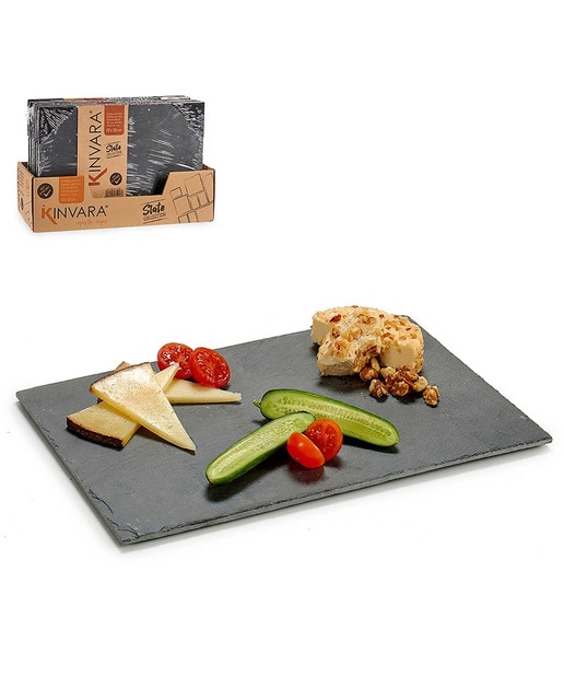 Set de 6 pizarras para aperitivos rectangulares. 30 x 20 cm.