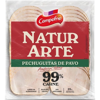 CAMPOFRIO NaturArte kleine Putenbrustscheiben aus dem Ofen 99% Fleisch fettarm Behälter 90 g zuckerfrei