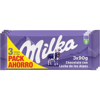 MILKA milk chocolate 3-pack bars 90 g
