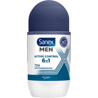 SANEX MEN desodorante roll-on Active Control 6 en 1 72h antitranspirante envase 50 ml