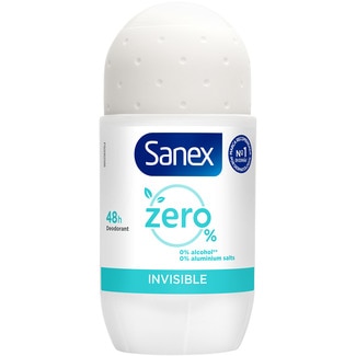 SANEX Invisible Roll-on Deo Zero% 48h Unisex Behälter 50 ml 0% Alkohol und Aluminiumsalze