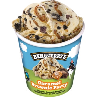 Ben & Jerry's Gelado Caramelo Brownie Party embalagem 465 ml