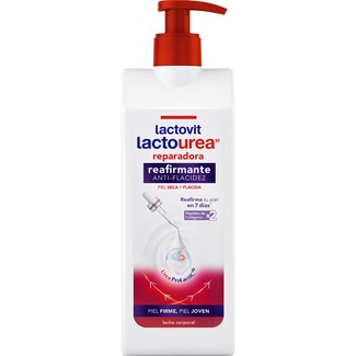 LACTOVIT Lactourea reparadora leche corporal reafirmante anti-flacidez para piel seca y flácida dosificador 400 ml