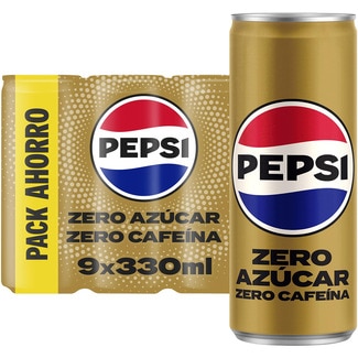 PEPSI ZERO Zero Caffeine sugar-free cola soft drink 9-pack tins 33 cl