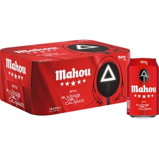MAHOU 5 ESTRELLAS Helles Spezialbier 12er-Pack Dosen 33 cl Edición disponible solo en Península