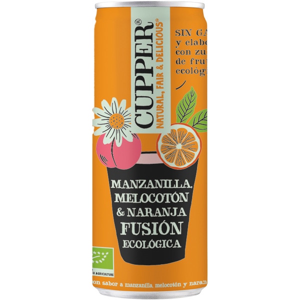 Bio-Erfrischungsgetränk aus Kamille, Pfirsich und Orange Bio-Fusion ohne Kohlensäure Dose 250 g