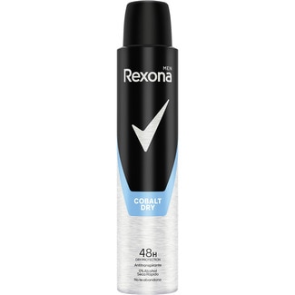 REXONA desodorante Cobalt Dry antitranspirante 48 h 0% alcohol seca rápido spray 200 ml
