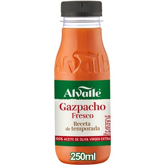 ALVALLE gazpacho fresco receta de temporada 100% aceite de oliva virgen extra botella 250 ml