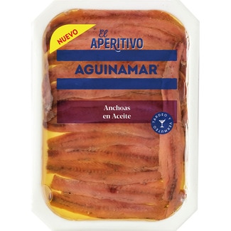 AGUINAMAR anchoas en aceite bandeja 60 g neto escurrido