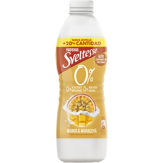 SVELTESSE yogur líquido mango maracuyá 0% azúcares 0% materia grasa sin gluten botella 900 g