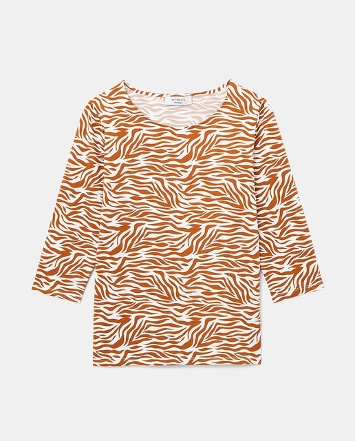 Camiseta de mujer animal print con manga francesa