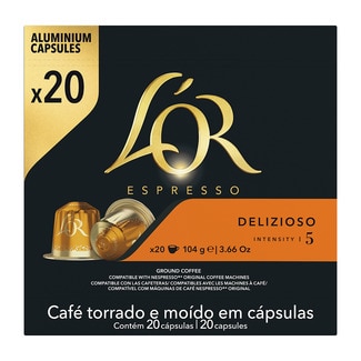 L'OR café Delizioso intensidad 5 Karton 20 Kapseln compatibles con máquinas Nespresso