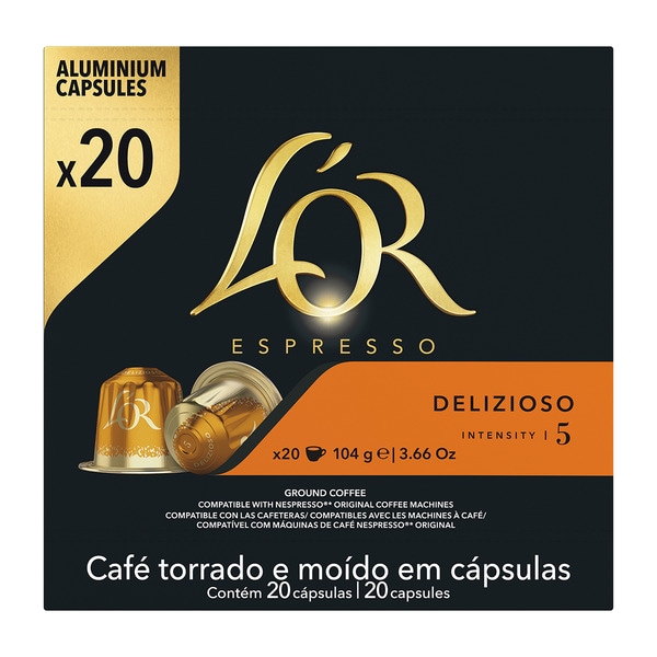 Delizioso coffee intensity 5 case 20 capsules compatible with Nespresso coffee machines