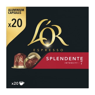 L'OR ESPRESSO Kaffee Splendente Intensität 7 Karton 20 Kapseln kompatibel mit Nespresso-Maschinen