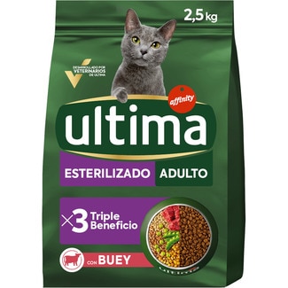 ULTIMA Sterilised Adult cat food with ox for sterilised adult cats bag 2,5 kg