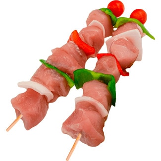GURMESA brocheta de pollo con cebolla, pimientos y tomate cherry pieza 190 g