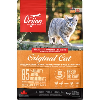 ORIJEN Original chicken, turkey and fish flavour cat food container 1,8 kg