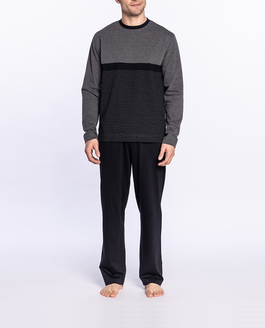 Pijama punto pantalón largo cuello caja de hombre