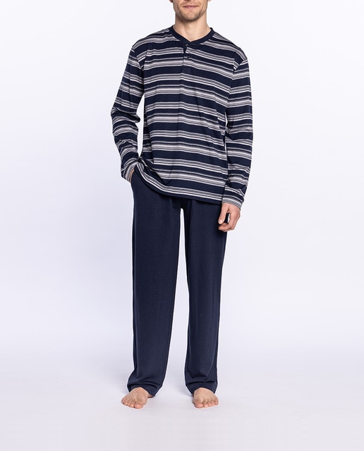 Pijama punto de hombre cuello caja