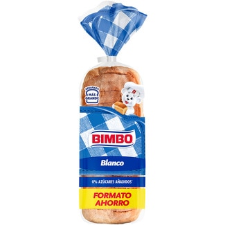 BIMBO pan de molde blanco con corteza 0% azúcares añadidos bag 640 g formato ahorro