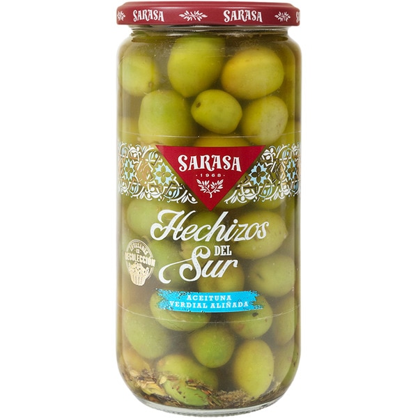 Hechizos Del Sur marinated verdial olives flask 430 drained weight g