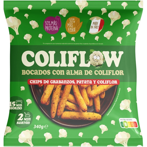 Chips aus Kichererbsen, Kartoffeln und Blumenkohl Tasche 340 g