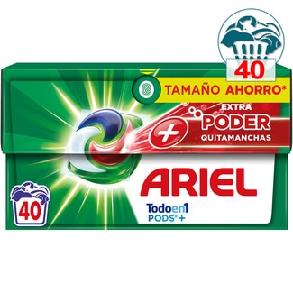 ARIEL Waschmittelkapseln Extra Power Fleckenentferner Alles in 1 Pods Box 40 Kapseln